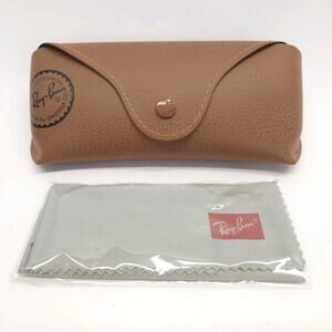 Ray-Ban Sunglasses Logo Brown Snap Closure Aviator Replacement CASE ONLY EUC